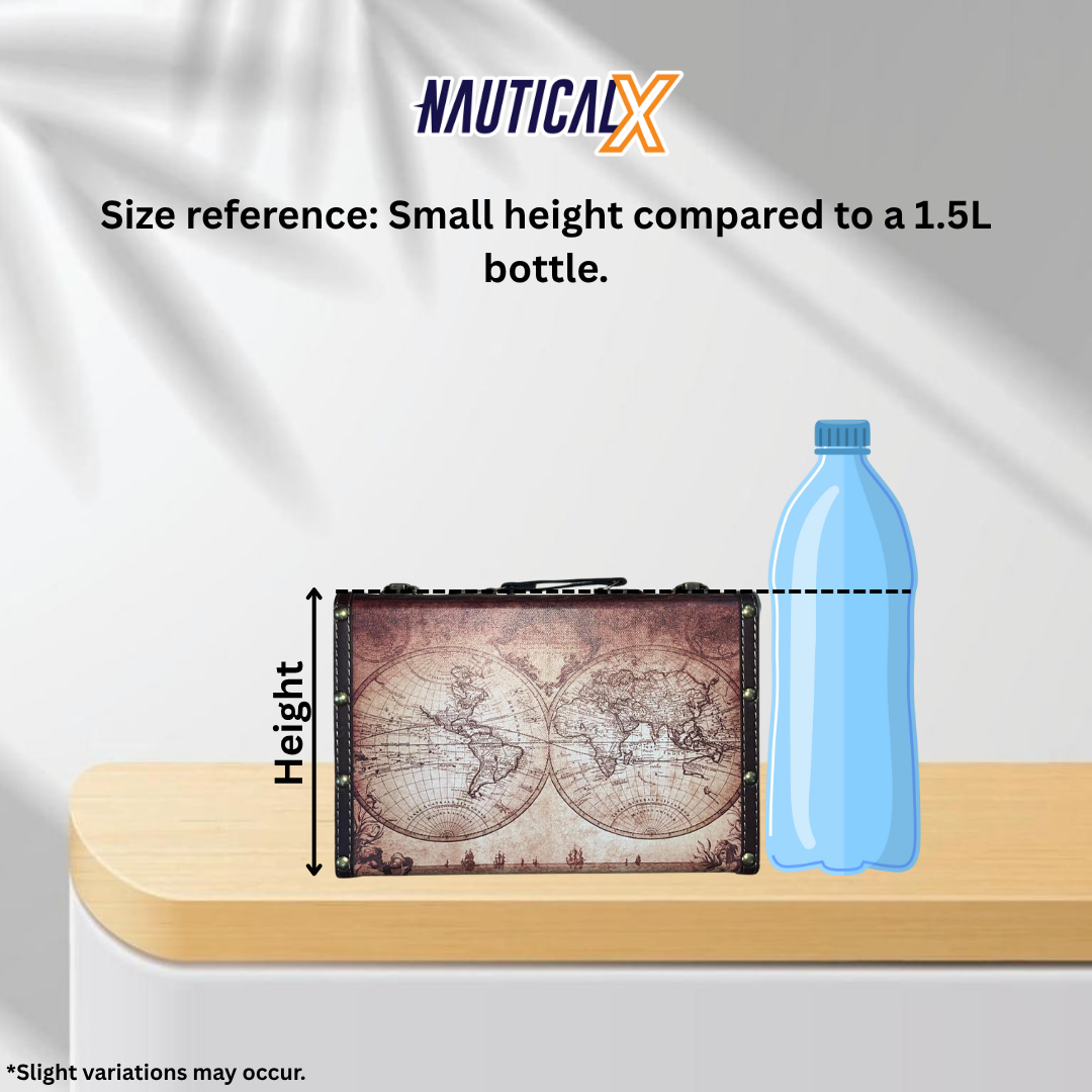 NauticalX Vintage Map Briefcase - Explorer Edition