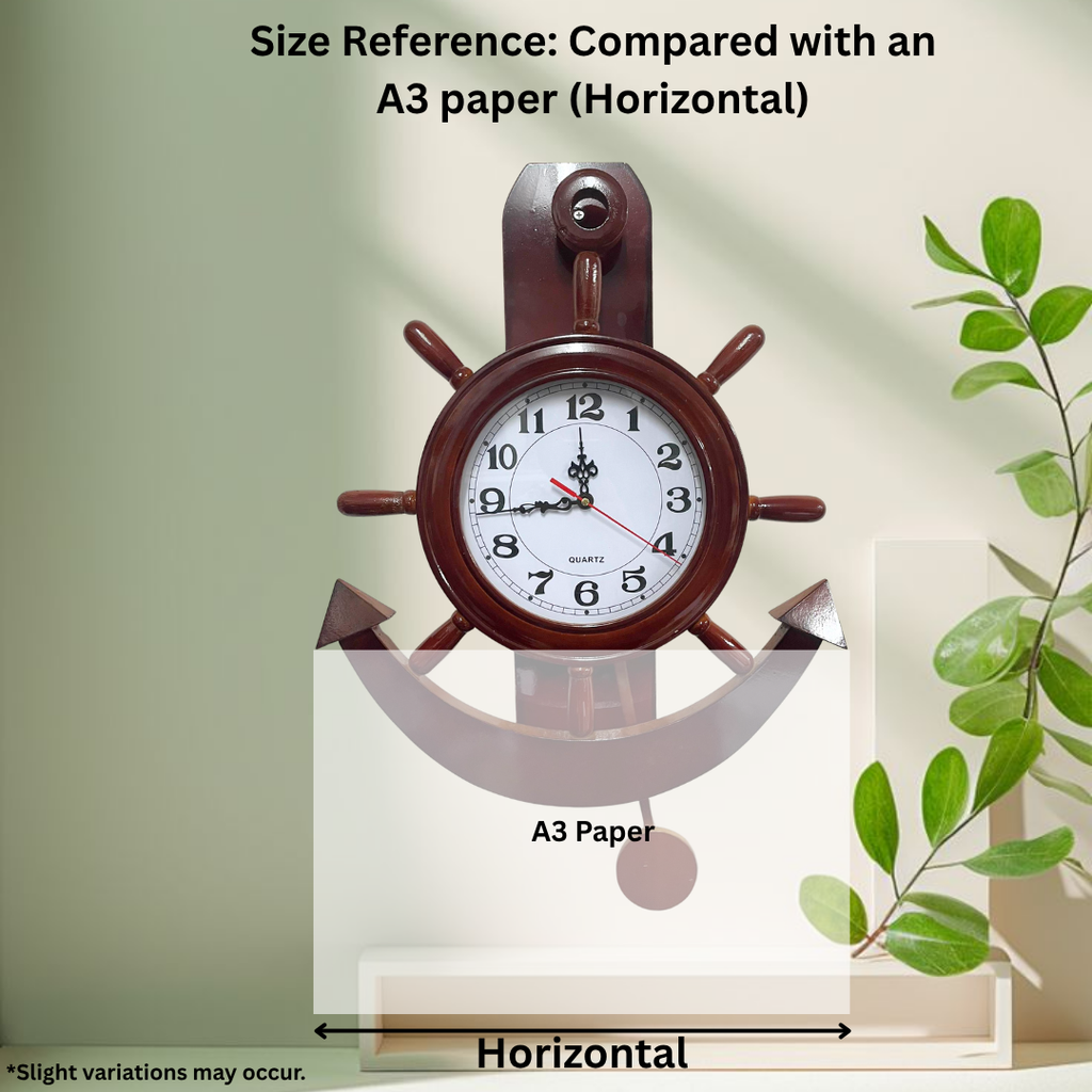 NauticalX Wooden Wall Clock - Anchor Edition