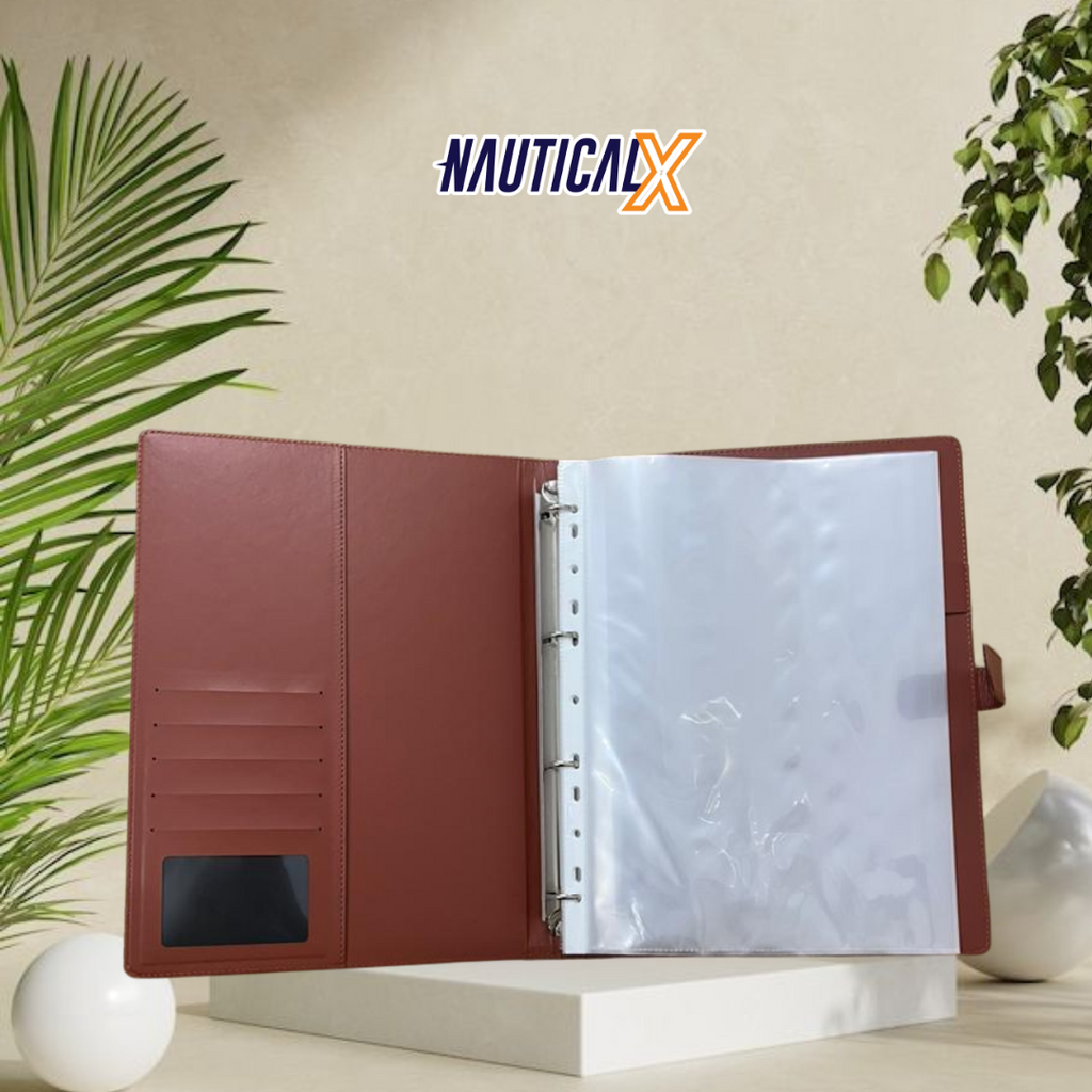 NauticalX Leather Document Binder