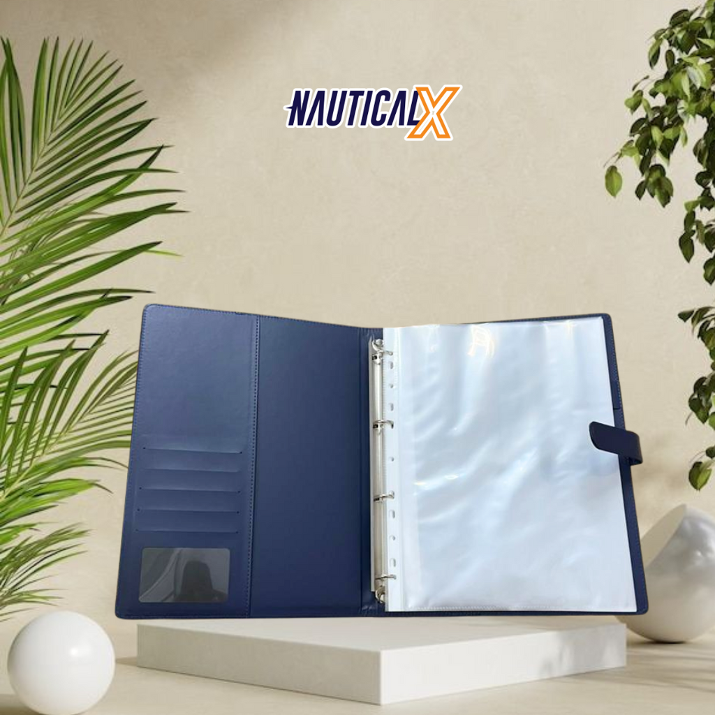 NauticalX Leather Document Binder