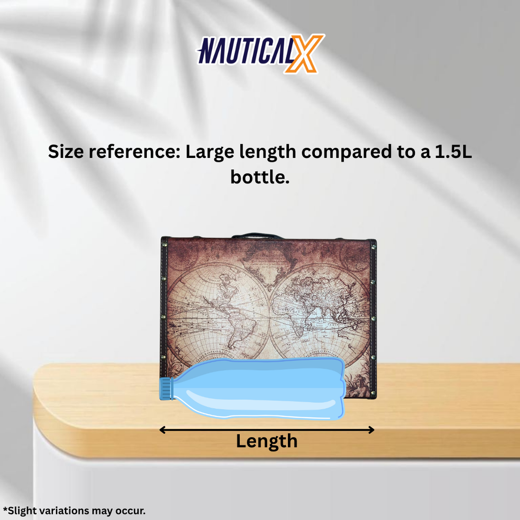 NauticalX Vintage Map Briefcase - Explorer Edition