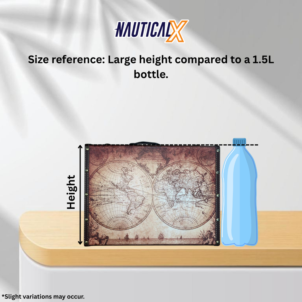 NauticalX Vintage Map Briefcase - Explorer Edition