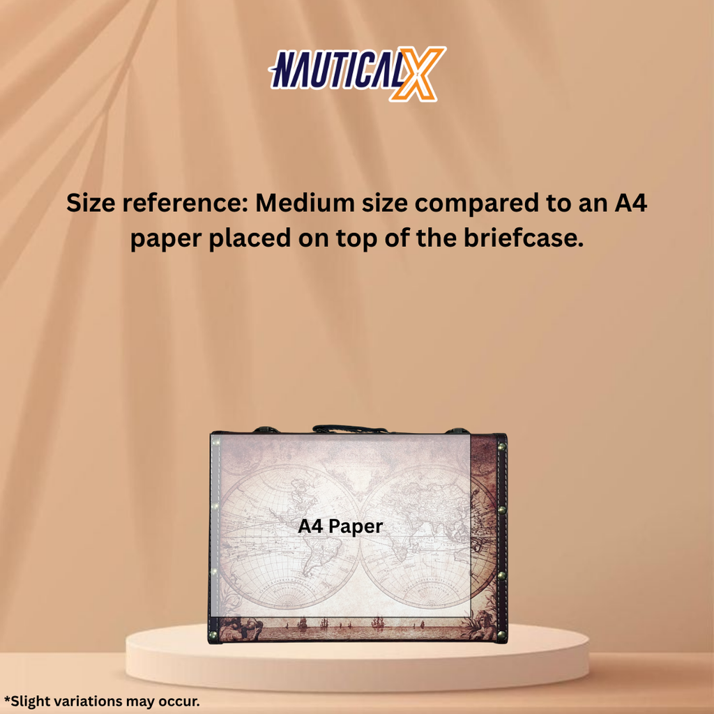 NauticalX Vintage Map Briefcase - Explorer Edition