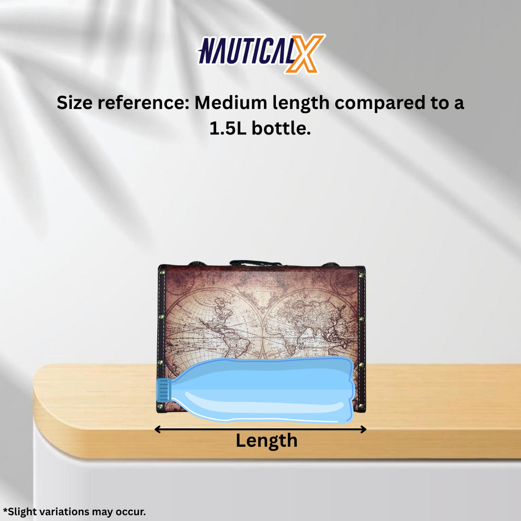 NauticalX Vintage Map Briefcase - Explorer Edition