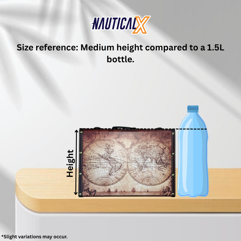 NauticalX Vintage Map Briefcase - Explorer Edition