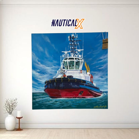 Nautical X Tugboat Painting